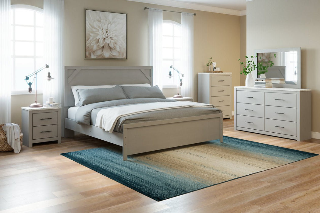 Cottonburg Light Gray/White King Panel Bed - Gate FurnitureKing Bed