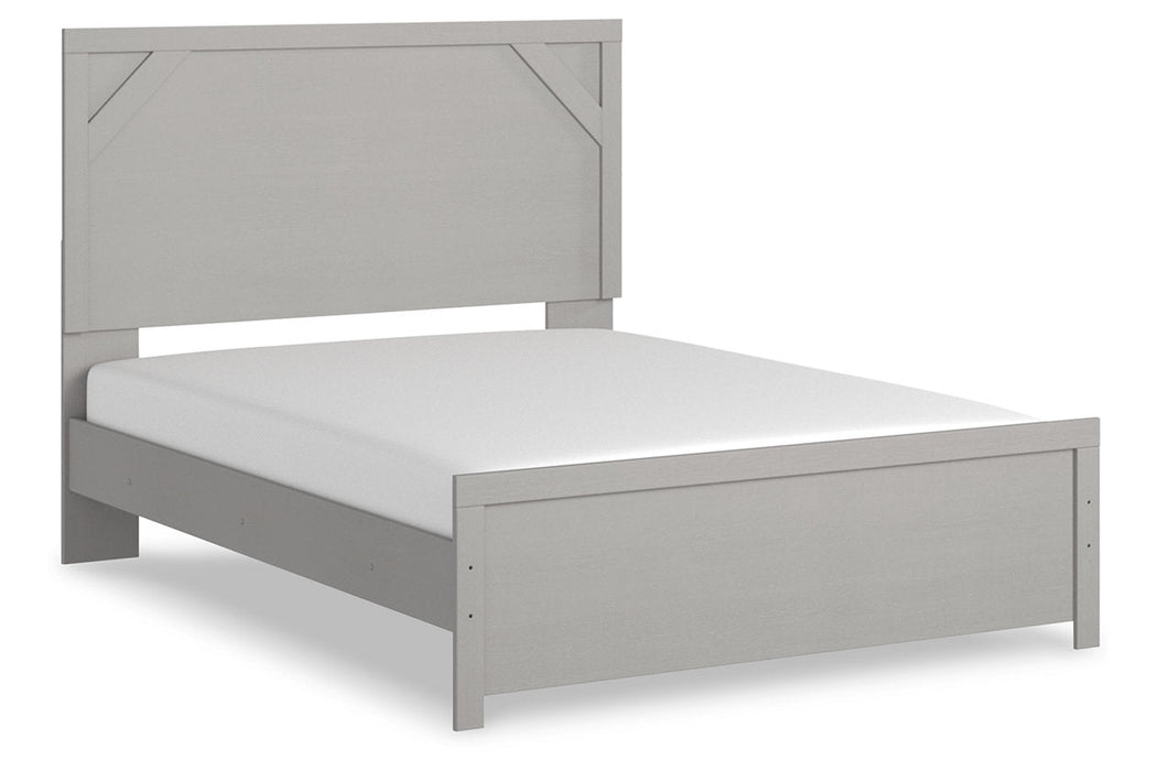 Cottonburg Light Gray/White Queen Panel Bed - Gate FurnitureQueen Bed