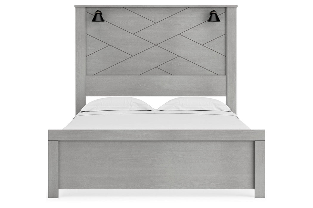 Cottonburg Light Gray/White Queen Panel Bed - Gate FurnitureQueen Bed