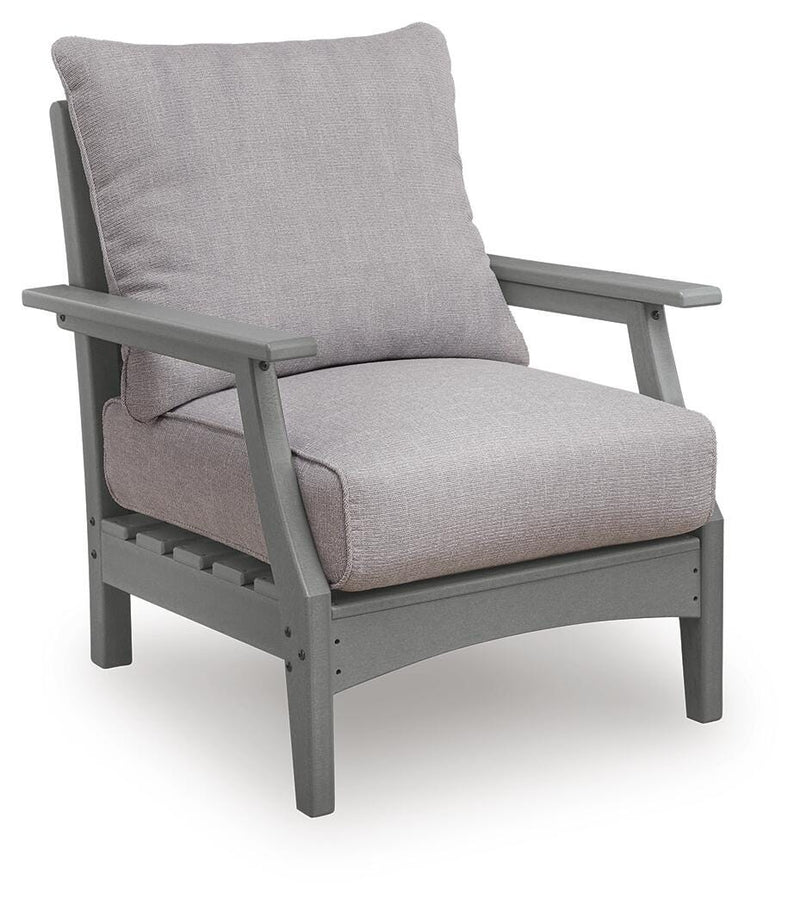 Cove Beach Gray Outdoor Lounge Chair with Cushion - PCP803-820