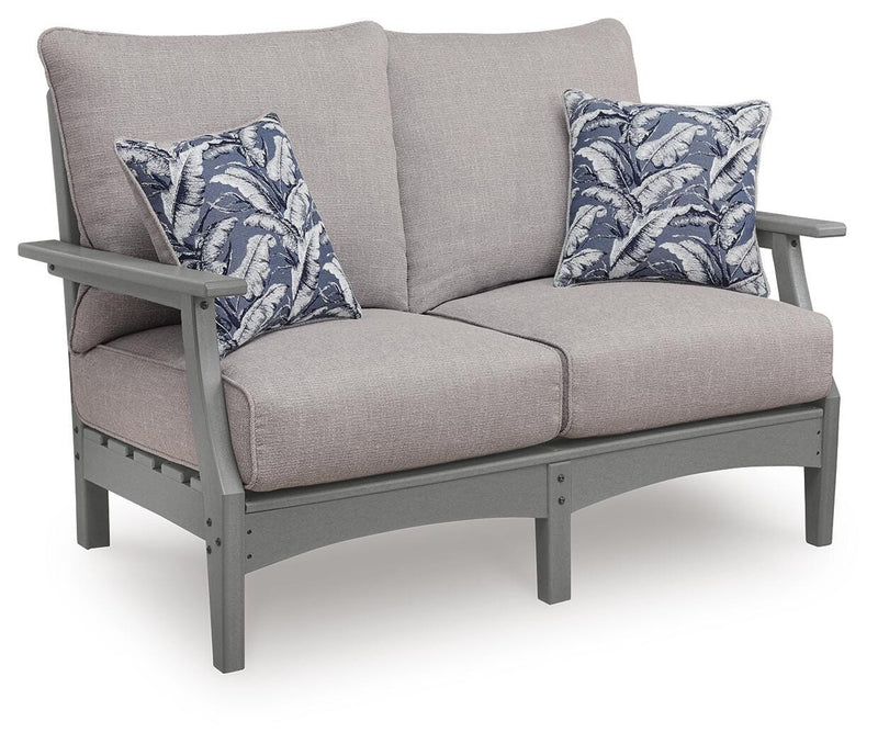 Cove Beach Gray Outdoor Loveseat with Cushion - PCP803-835