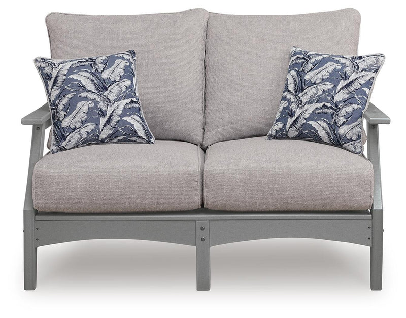 Cove Beach Gray Outdoor Loveseat with Cushion - PCP803-835