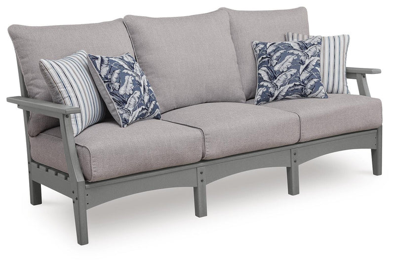 Cove Beach Gray Outdoor Sofa with Cushion - PCP803-838