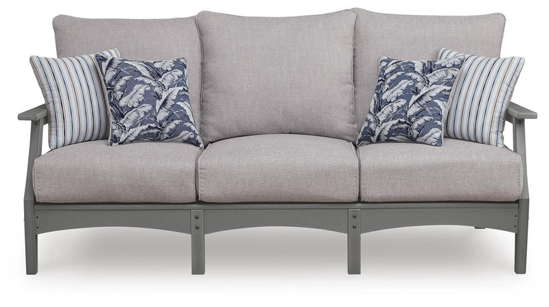 Cove Beach Gray Outdoor Sofa with Cushion - PCP803-838