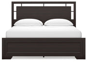 Covetown California King Panel Bed with 2 Nightstands in Dark Brown from Ashley - Lara Furniture