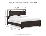 Covetown California King Panel Bed with 2 Nightstands in Dark Brown from Ashley - Lara Furniture