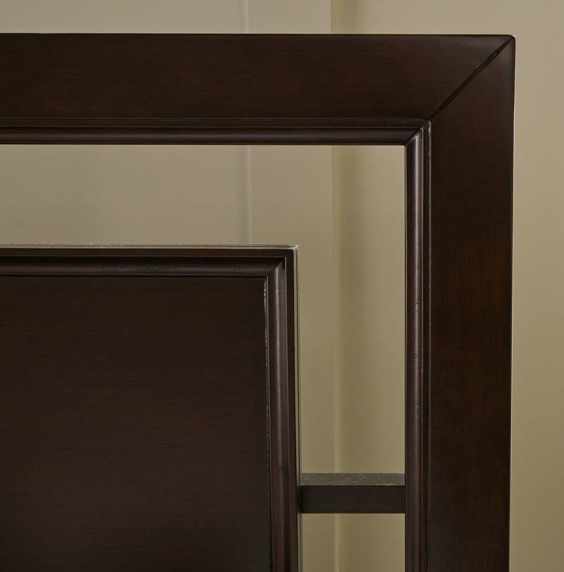 Covetown California King Panel Bed with Dresser in Dark Brown - PKG016817