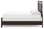 Covetown California King Panel Bed with Mirrored Dresser and 2 Nightstands in Dark Brown from Ashley - Lara Furniture