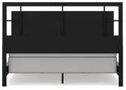 Covetown California King Panel Bed with Mirrored Dresser, Chest and Nightstand in Dark Brown from Ashley - Lara Furniture