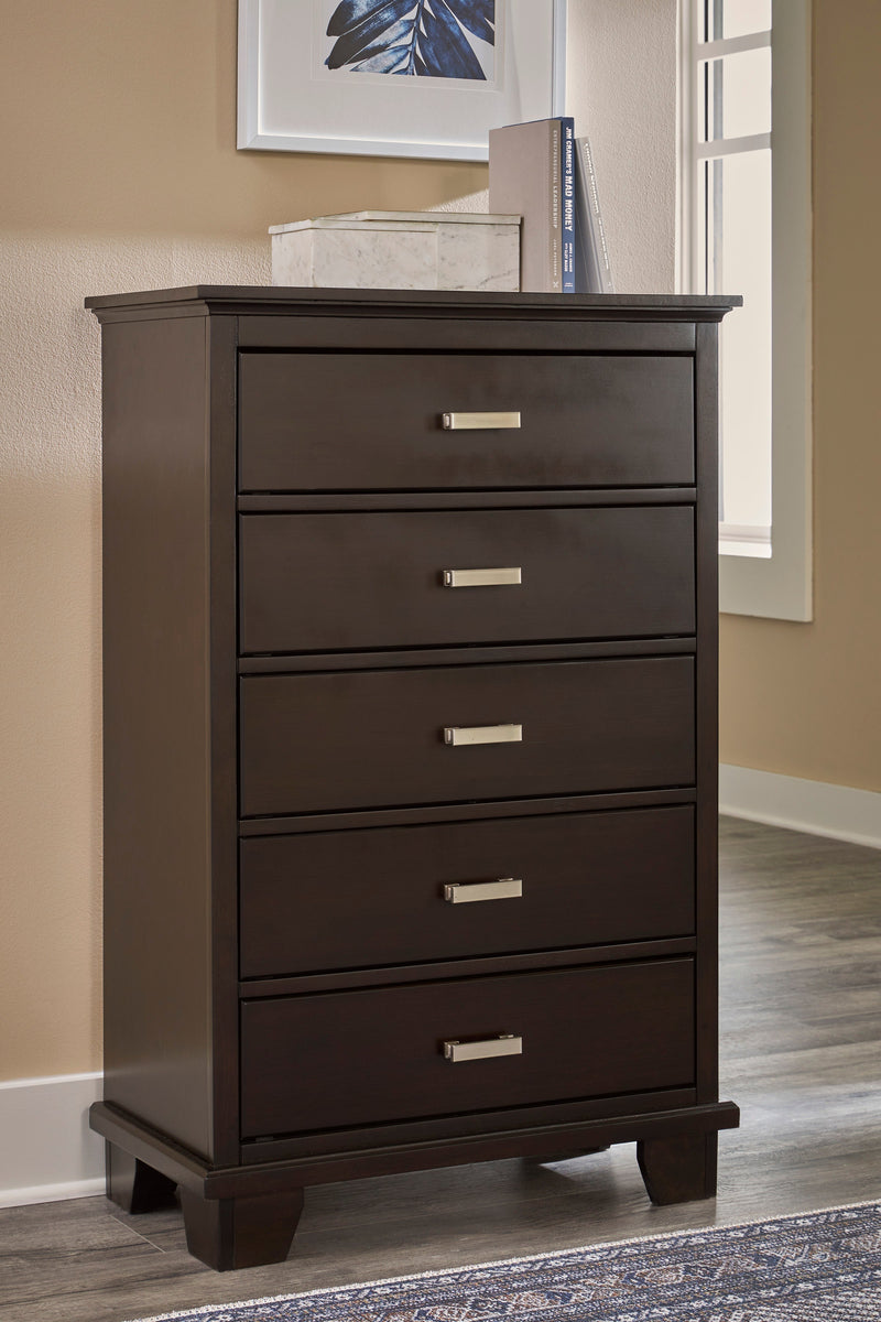 Covetown Dark Brown Panel Bedroom Set - Lara FurnitureBedroom Set