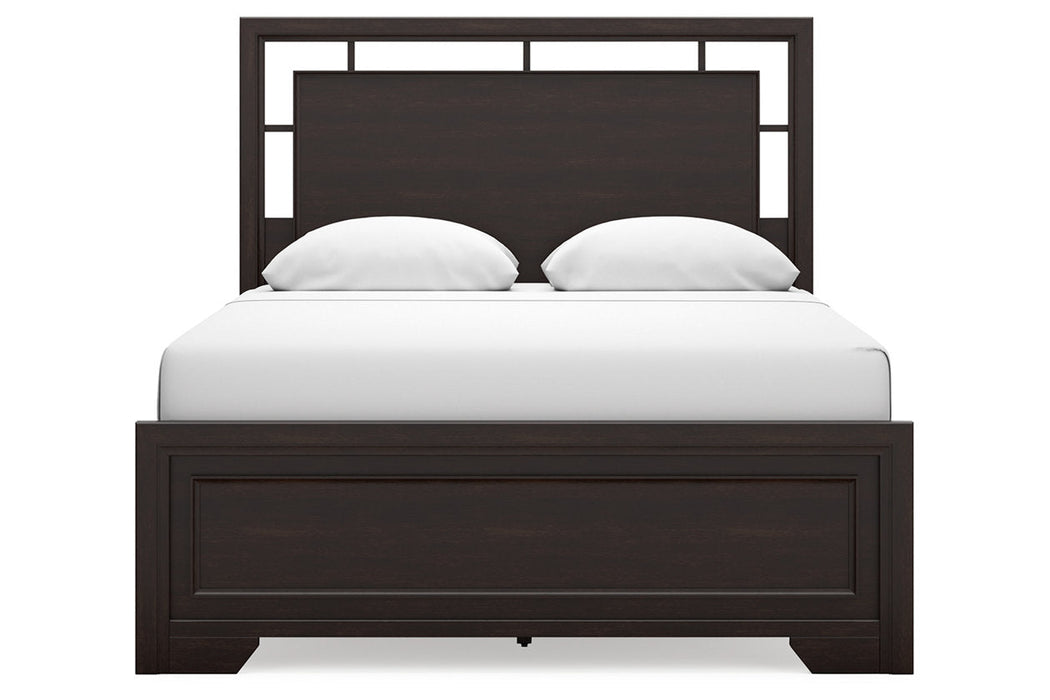Covetown Dark Brown Queen Panel Bed - Gate FurnitureQueen Bed