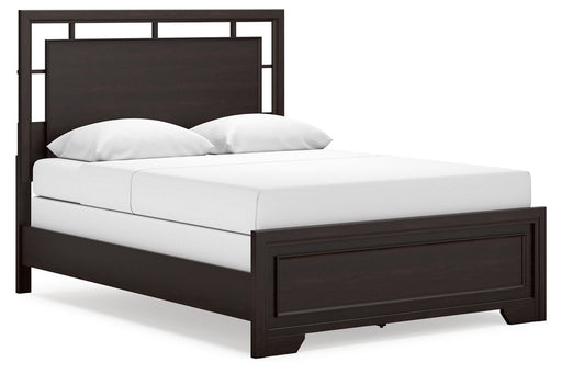Covetown Dark Brown Queen Panel Bed - Gate FurnitureQueen Bed