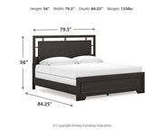 Covetown King Panel Bed with Dresser and 2 Nightstands in Dark Brown from Ashley - Lara Furniture