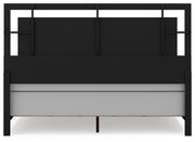 Covetown King Panel Bed with Mirrored Dresser and Chest in Dark Brown from Ashley - Lara Furniture