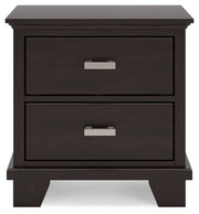 Covetown Queen Panel Bed with Dresser and 2 Nightstands in Dark Brown from Ashley - Lara Furniture