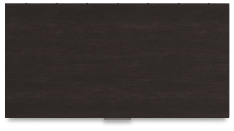 Covetown Queen Panel Bed with Mirrored Dresser, Chest and Nightstand in Dark Brown from Ashley - Lara Furniture