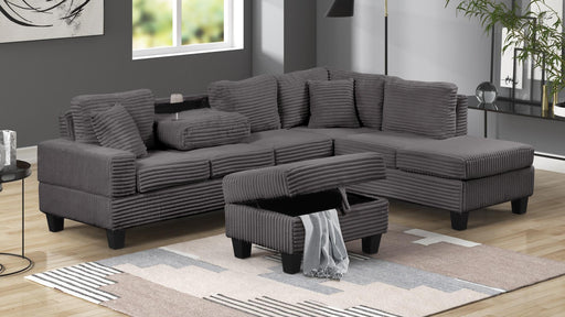 Cozy Sectional Sofa with Ottoman Gray - Cozy Sectional Sofa with Ottoman Gray