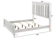 Cressida White King Upholstered LED Panel Bed - Lara FurnitureKing Bed