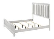 Cressida White King Upholstered LED Panel Bed - Lara FurnitureKing Bed