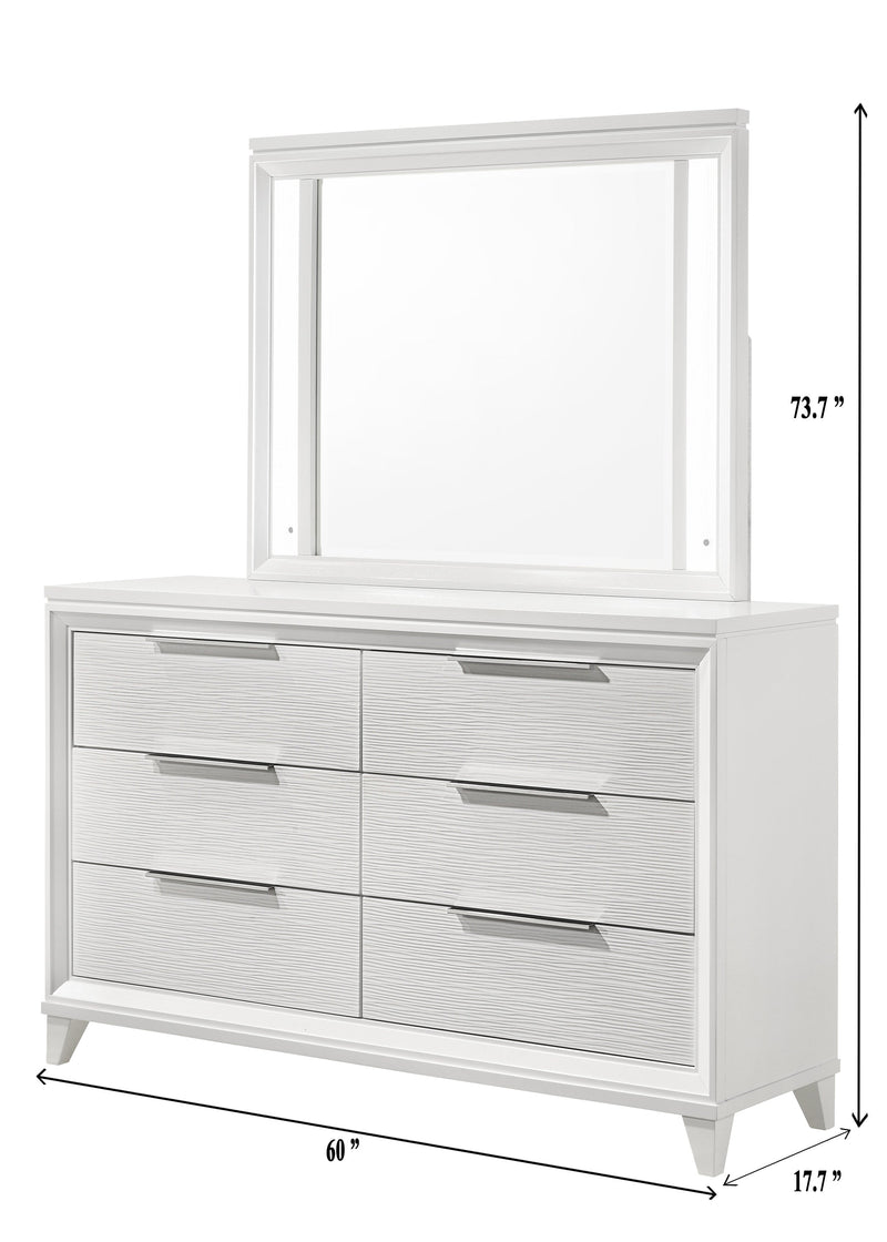 Cressida White Upholstered LED Panel Bedroom Set - Lara FurnitureBedroom Set