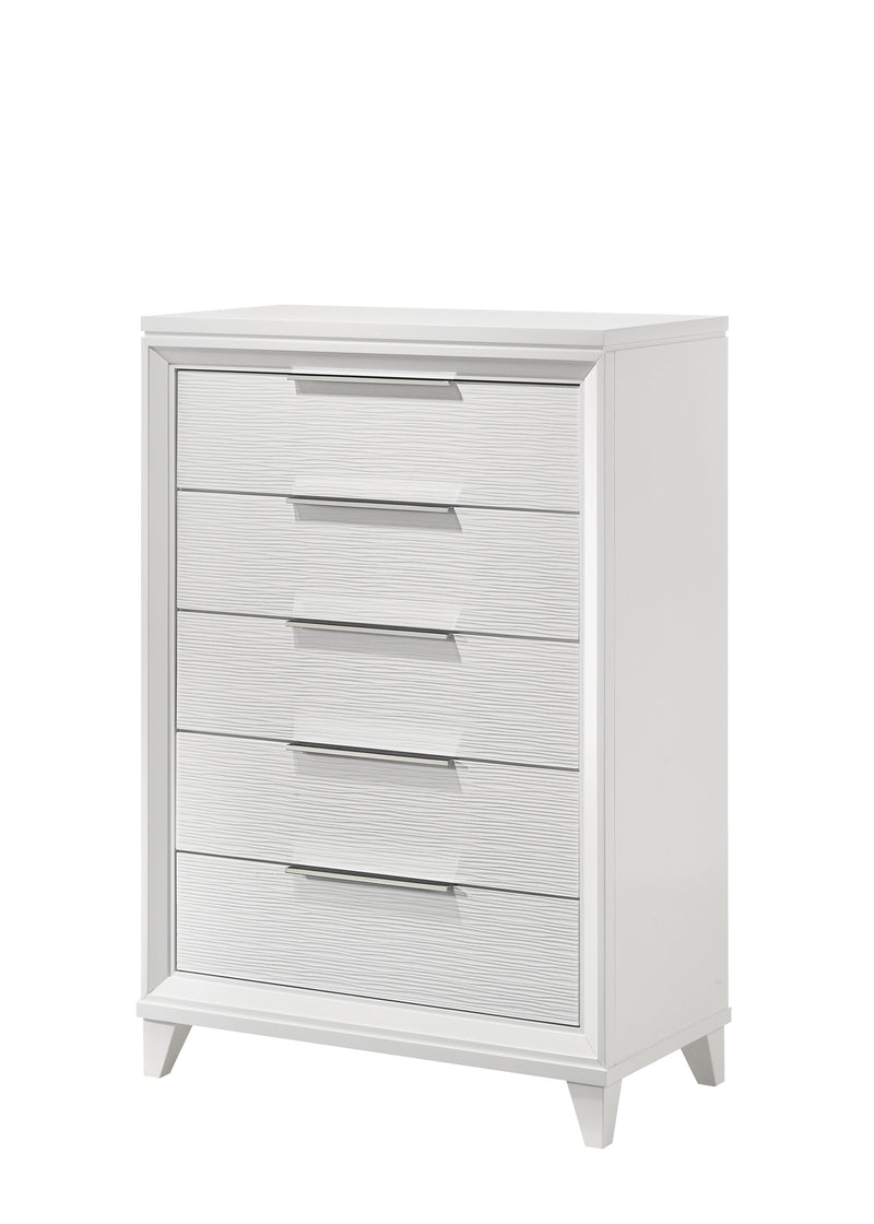 Cressida White Upholstered LED Panel Bedroom Set - Lara FurnitureBedroom Set