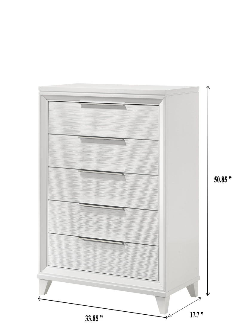 Cressida White Upholstered LED Panel Bedroom Set - Lara FurnitureBedroom Set