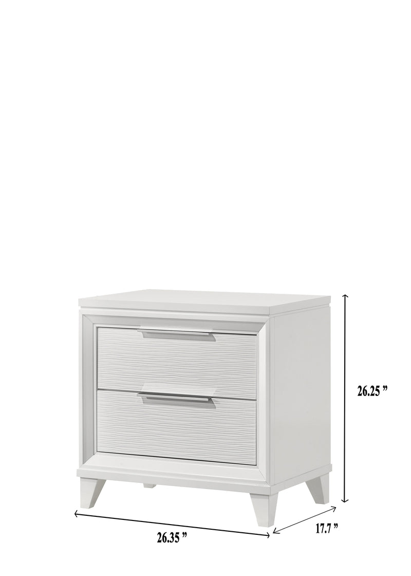 Cressida White Upholstered LED Panel Bedroom Set - Lara FurnitureBedroom Set