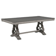 Cresswell 104-inch Double Pedestal Extension Dining Table Weathered Taupe - 107451
