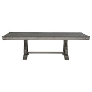 Cresswell 104-inch Double Pedestal Extension Dining Table Weathered Taupe - 107451