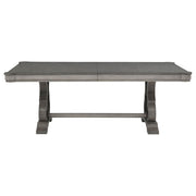 Cresswell 104-inch Double Pedestal Extension Dining Table Weathered Taupe - 107451