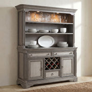 Cresswell 2-tier Touch Light Hutch Display Cabinet Weathered Taupe - 107455H