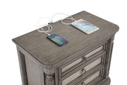 Cresswell 3-drawer Nightstand Bedside Table Weathered Taupe - 225142