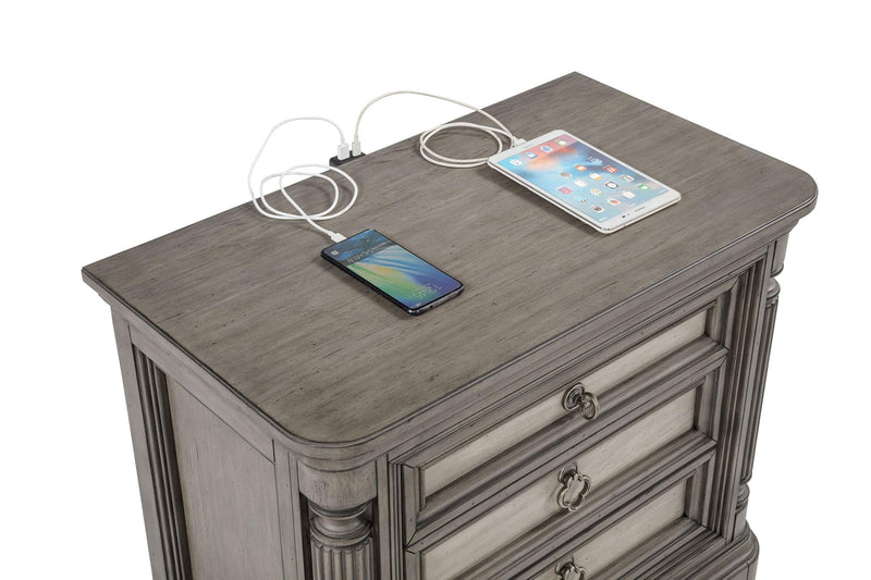 Cresswell 3-drawer Nightstand Bedside Table Weathered Taupe - 225142