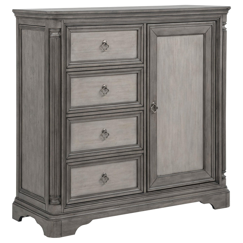 Cresswell 4-drawer Door Chest with Hidden Storage Weathered Taupe - 225147