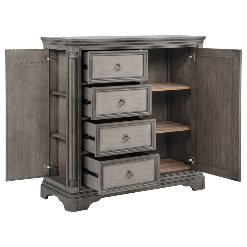 Cresswell 4-drawer Door Chest with Hidden Storage Weathered Taupe - 225147