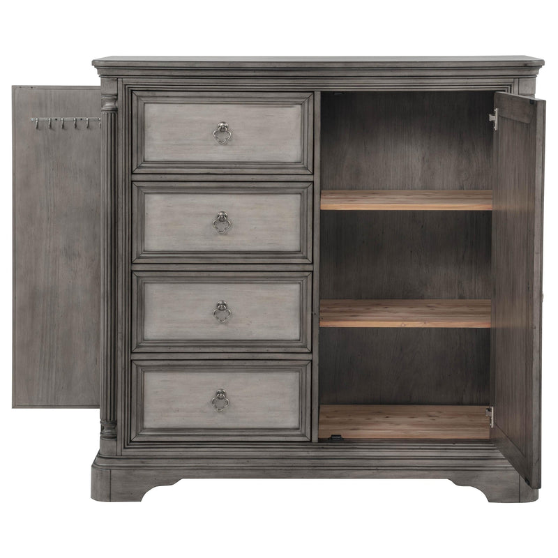 Cresswell 4-drawer Door Chest with Hidden Storage Weathered Taupe - 225147