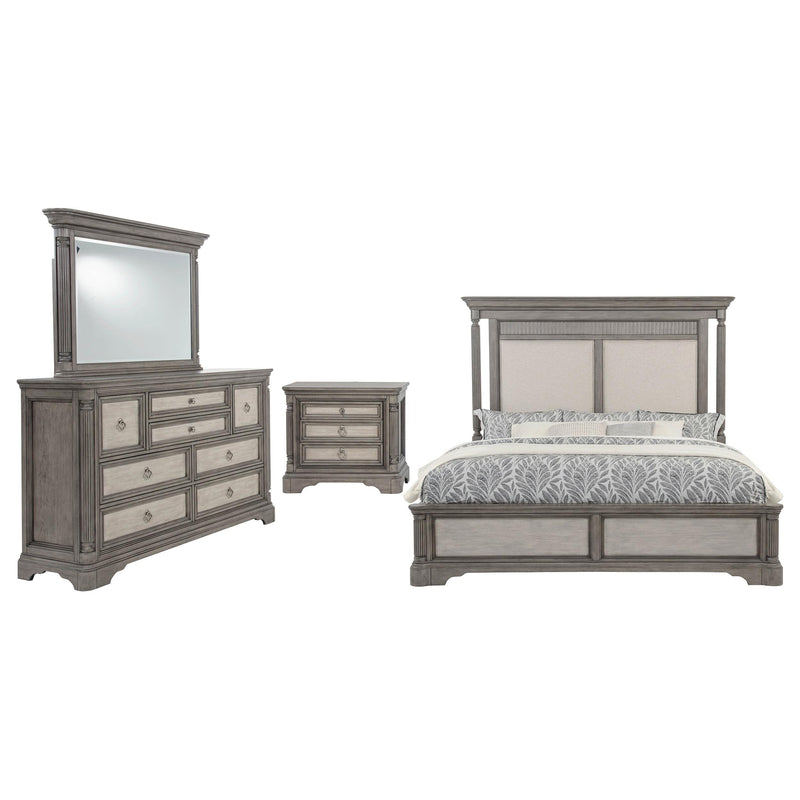 Cresswell 4-piece Eastern King Bedroom Set Weathered Taupe - 225141KE-S4