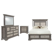 Cresswell 4-piece Eastern King Storage Bedroom Set Weathered Taupe - 225140KE-S4