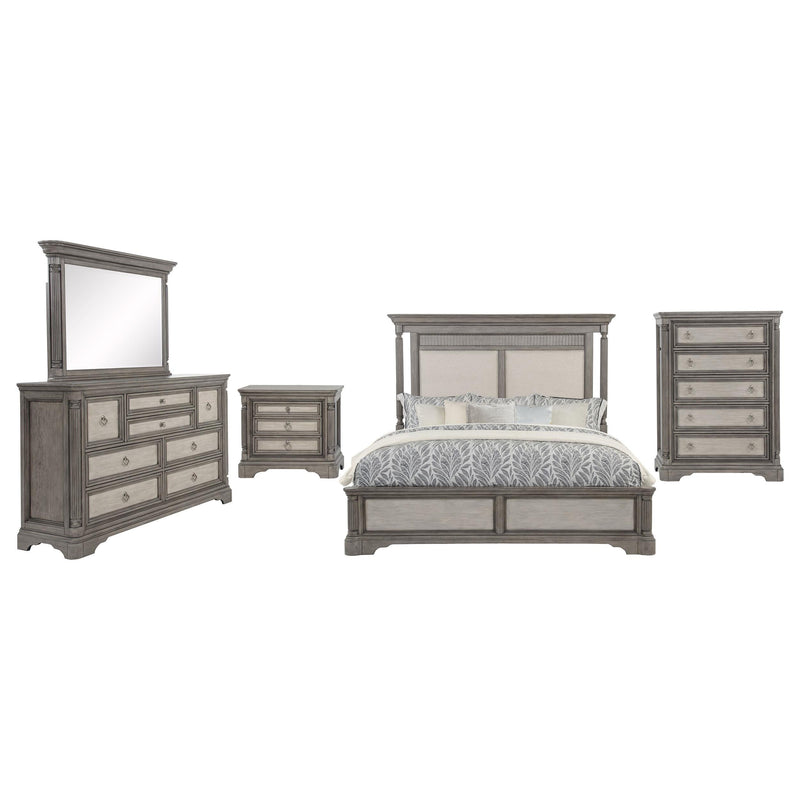 Cresswell 5-piece Eastern King Bedroom Set Weathered Taupe - 225141KE-S5