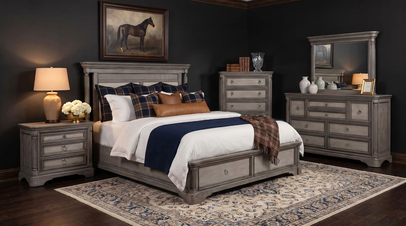 Cresswell 5-piece Eastern King Storage Bedroom Set Weathered Taupe - 225140KE-S5