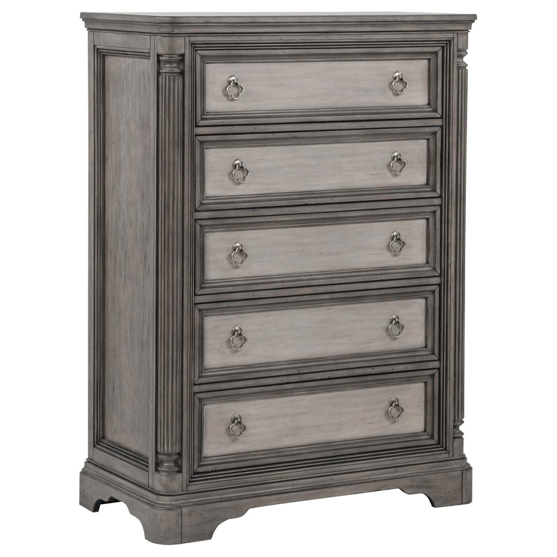 Cresswell 5-piece Eastern King Storage Bedroom Set Weathered Taupe - 225140KE-S5