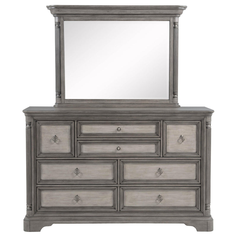 Cresswell 8-drawer Dresser with Mirror Weathered Taupe - 225143M