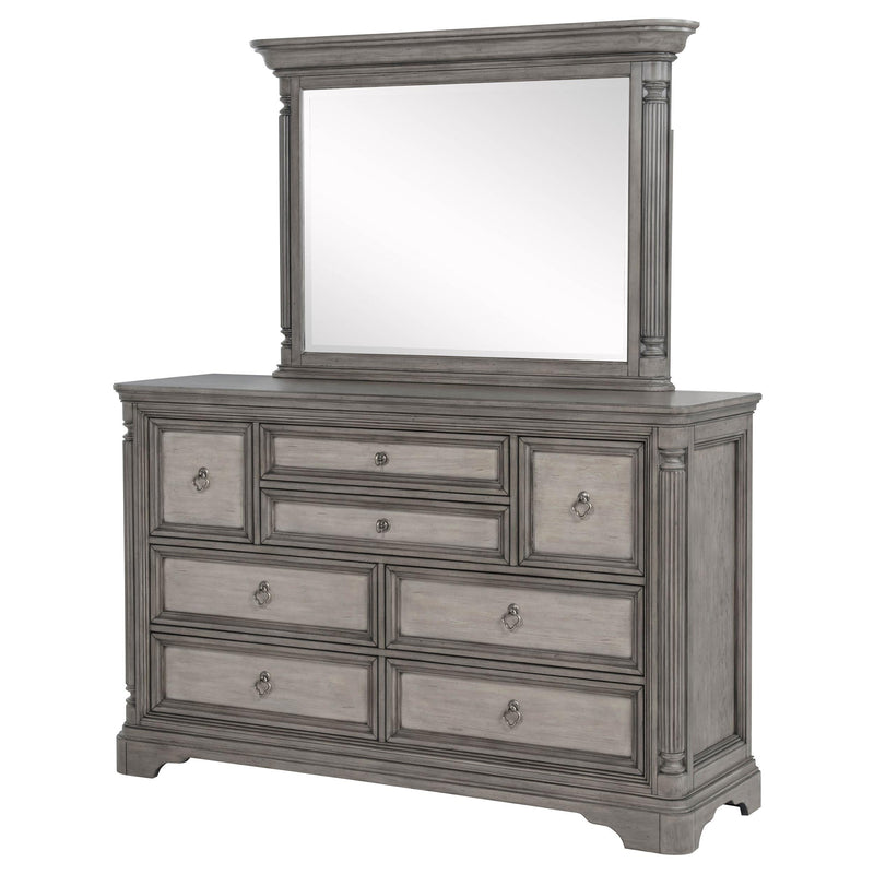 Cresswell 8-drawer Dresser with Mirror Weathered Taupe - 225143M