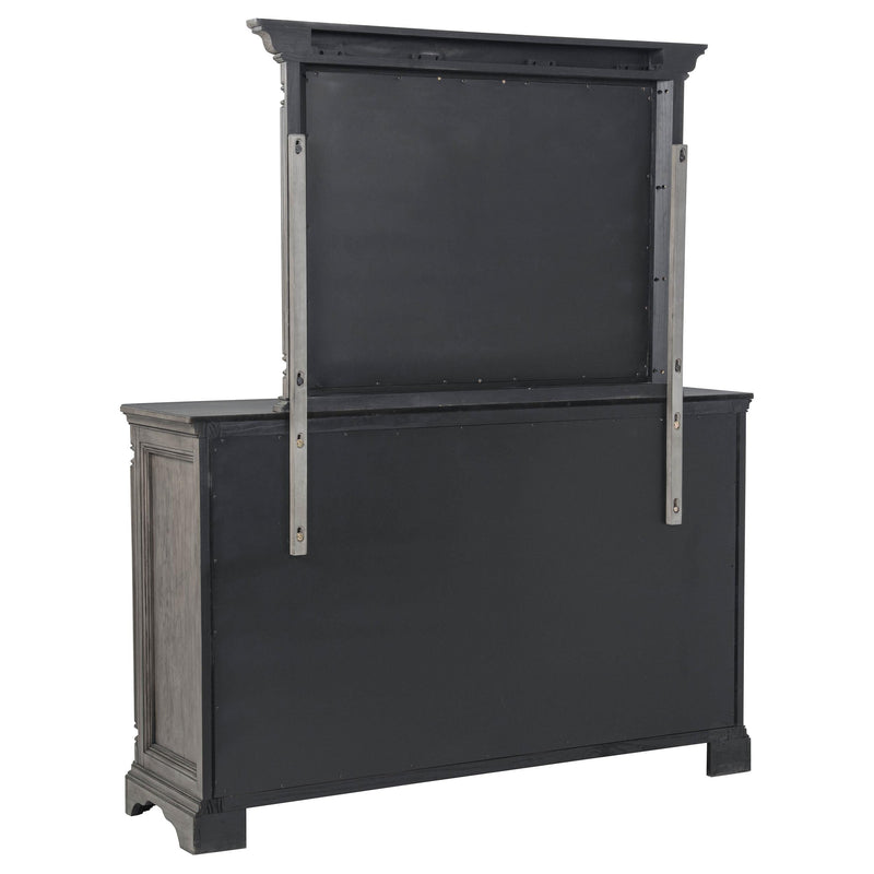 Cresswell 8-drawer Dresser with Mirror Weathered Taupe - 225143M