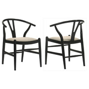 Crestmont Wood Wishbone Dining Side Chair Black (Set of 2) - 108482
