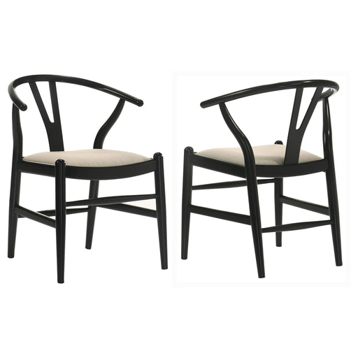 Crestmont Wood Wishbone Dining Side Chair Black (Set of 2) - 108482