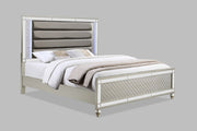 Cristian Champagne King LED Upholstered Panel Bed - Lara FurnitureKing Bed