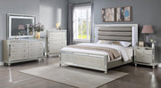Cristian Champagne Queen LED Upholstered Panel Bed - Lara FurnitureQueen Bed