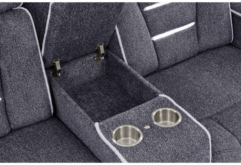 U1895 Grey P2 Reclining Sofa/Console Reclining Loveseat - U1895-GREY-P2 RS/CRLS