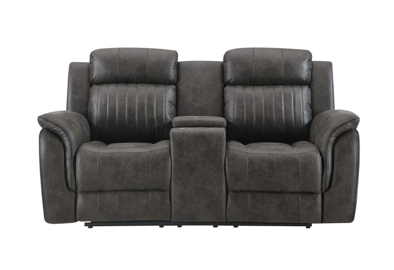 U8517 Grey Reclining Sofa/Console Reclining Loveseat - U8517-GREY-RS/CRLS-N